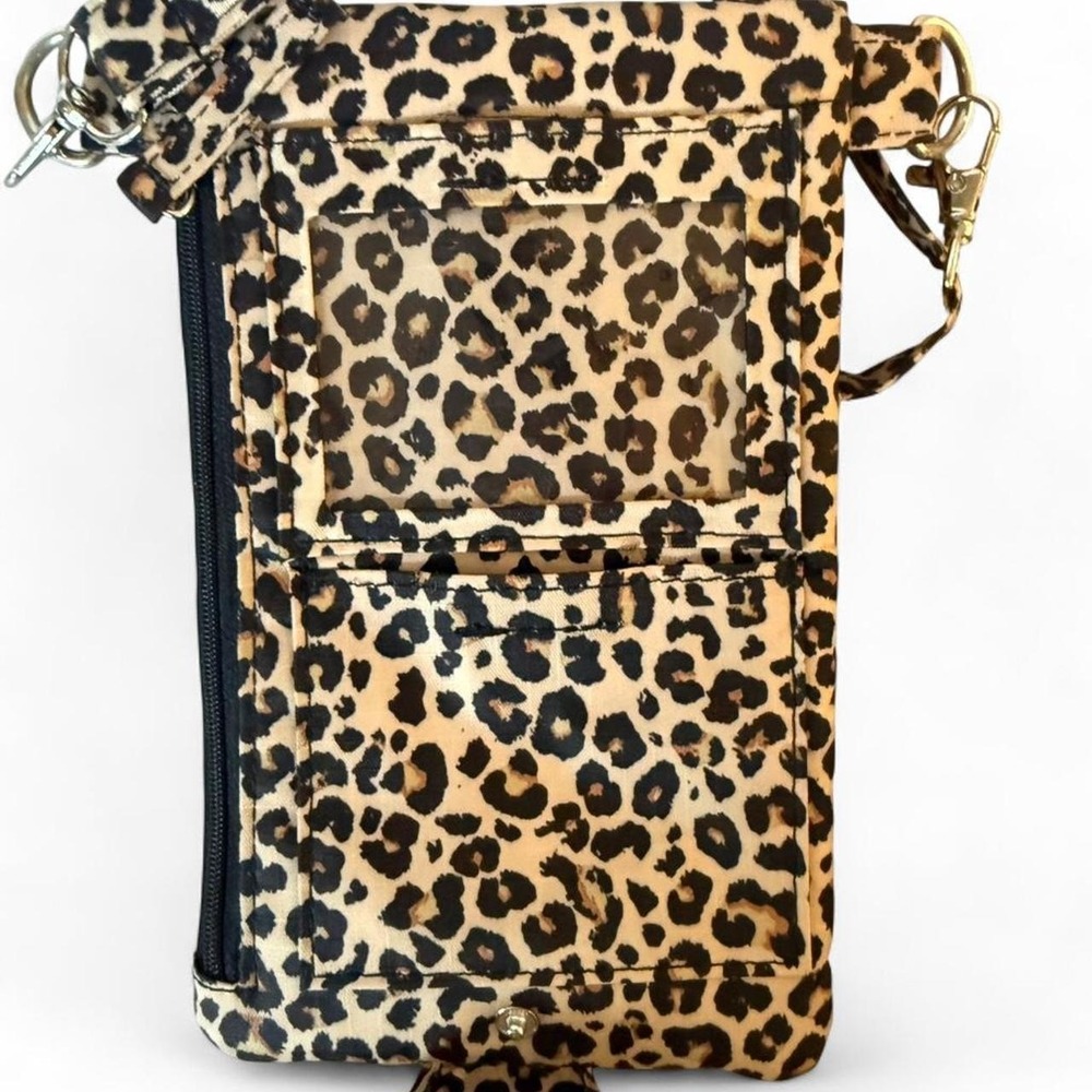 Leopard print crossbody bag with adjustable strap Cell phone holder